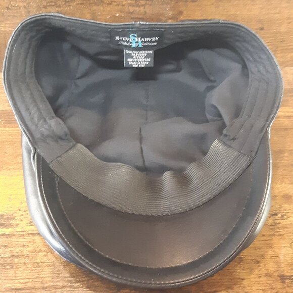 Flat Cap Black Steve Harvey Celebrity Edition Leatherette One Size - Picture 3 of 8